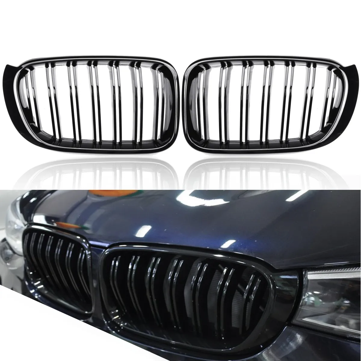 2X M Style Car Front Grille Grill Mesh Net Trim Strip Cover Gloss Black Double Line For BMW X3 X4 F25 F26 2014 2015 2016 2017
2X M Style Car Front Grille Grill Mesh Net Trim Strip Cover Gloss Black Double Line For BMW X3 X4 F25 F26 2014 2015 2016 2017