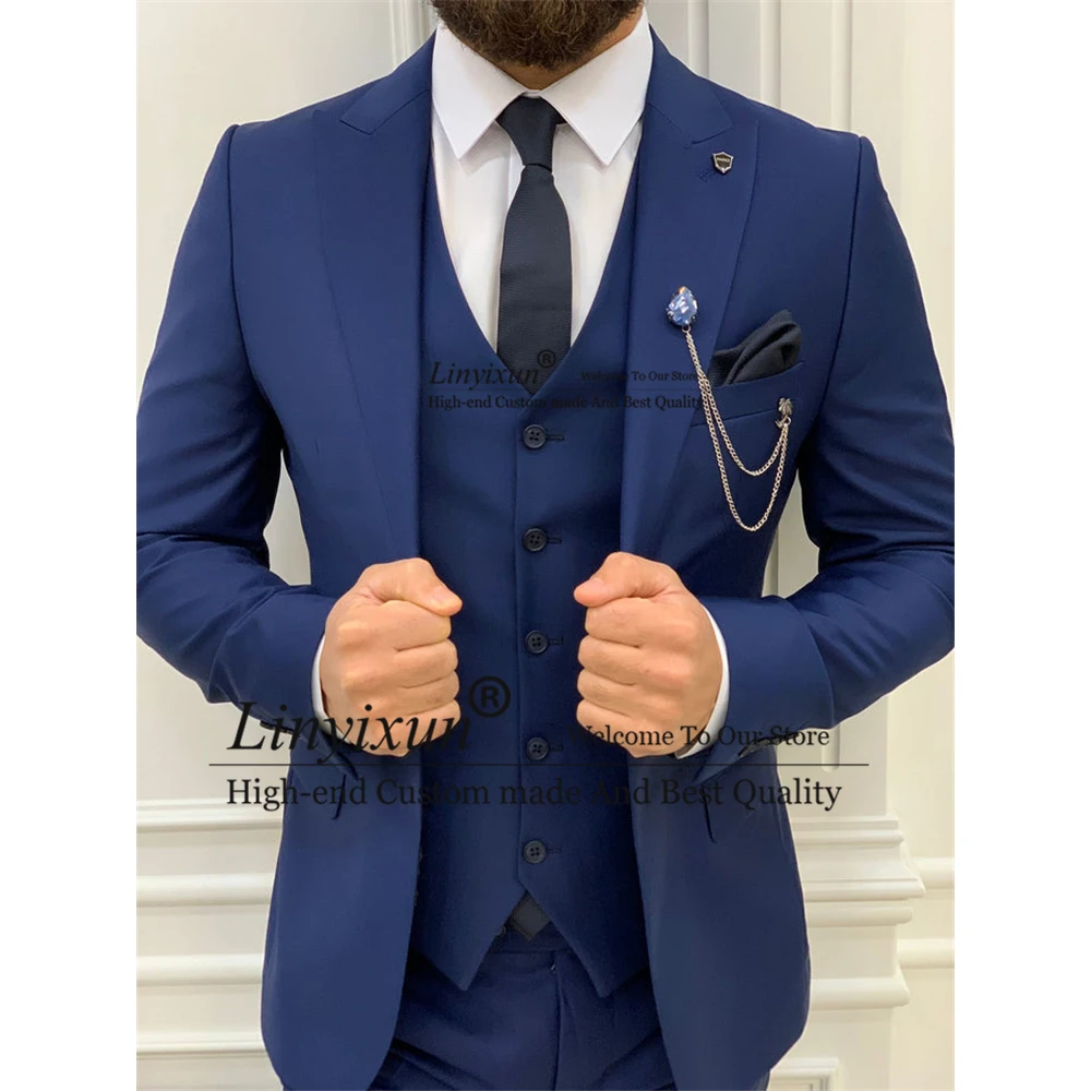 Royal Blue Wedding Suits For Men Slim Fit Groom Tuxedos Business Blazer Banquet 3 Piece Sets Jacket Vest Pants Terno Masculino
Royal Blue Wedding Suits For Men Slim Fit Groom Tuxedos Business Blazer Banquet 3 Piece Sets Jacket Vest Pants Terno Masculino