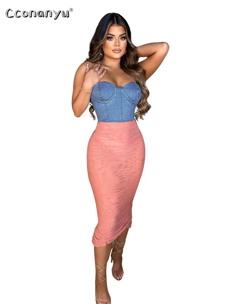 Summer Sexy Party Club Bodycon Outfits Dress Denim Patchwork Strapless Folding Maxi Dresses for Women 2022 Vestidos De Mujer
Summer Sexy Party Club Bodycon Outfits Dress Denim Patchwork Strapless Folding Maxi Dresses for Women 2022 Vestidos De Mujer