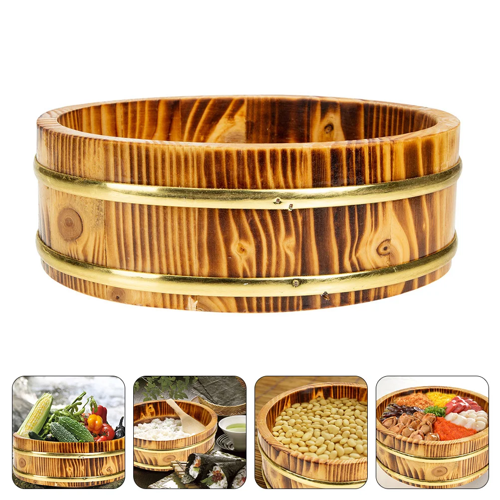 Rice Sushi Wooden Bowl Bucket Tub Hangiri Oke Mixing Wood Box Japanese Steamerservingfood Container Round Basket Cooking Tray 
Rice Sushi Wooden Bowl Bucket Tub Hangiri Oke Mixing Wood Box Japanese Steamerservingfood Container Round Basket Cooking Tray