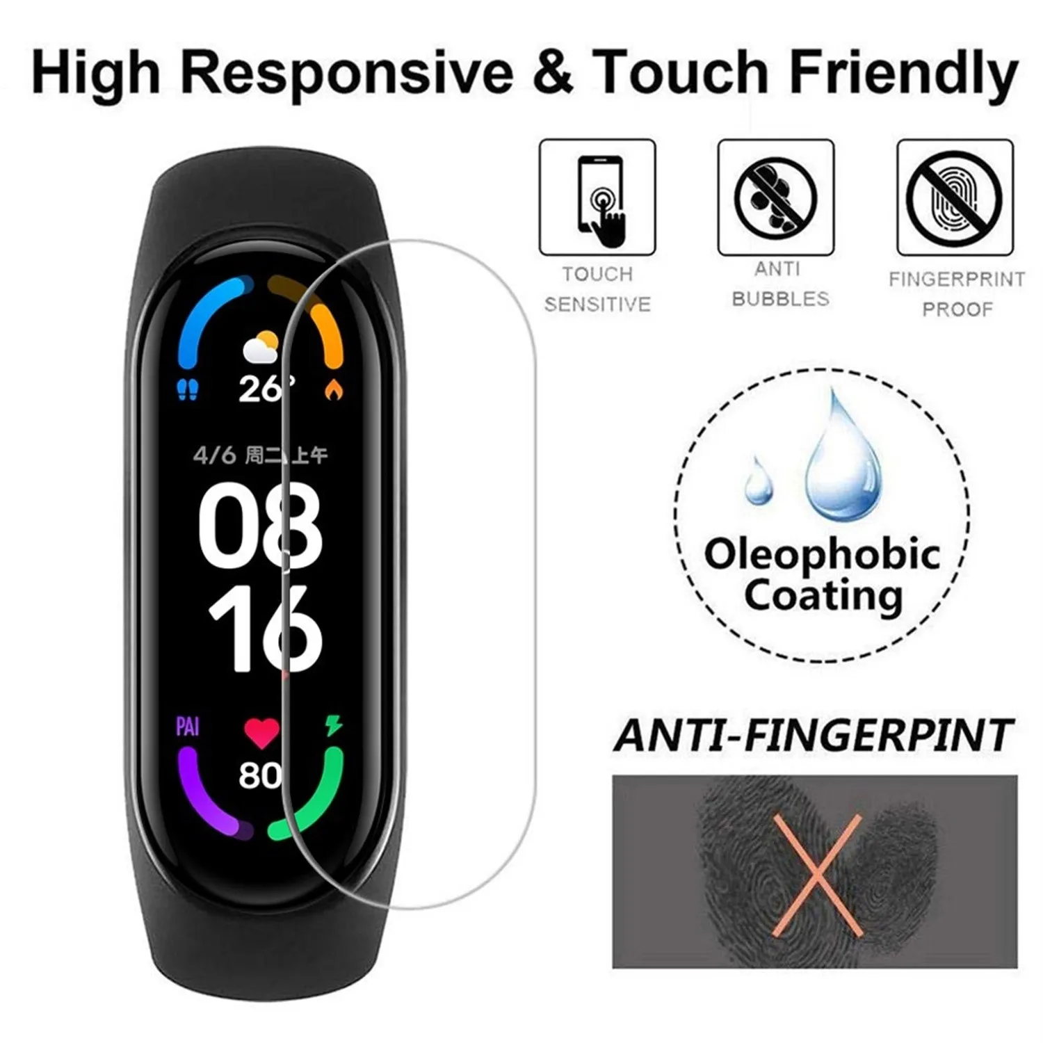 Band 6 TPU Mi Film LCD Protector Screen Cover compitable with xiaomi Explosion-proof Full smart wristband anti Wristband Kids
Band 6 TPU Mi Film LCD Protector Screen Cover compitable with xiaomi Explosion-proof Full smart wristband anti Wristband Kids