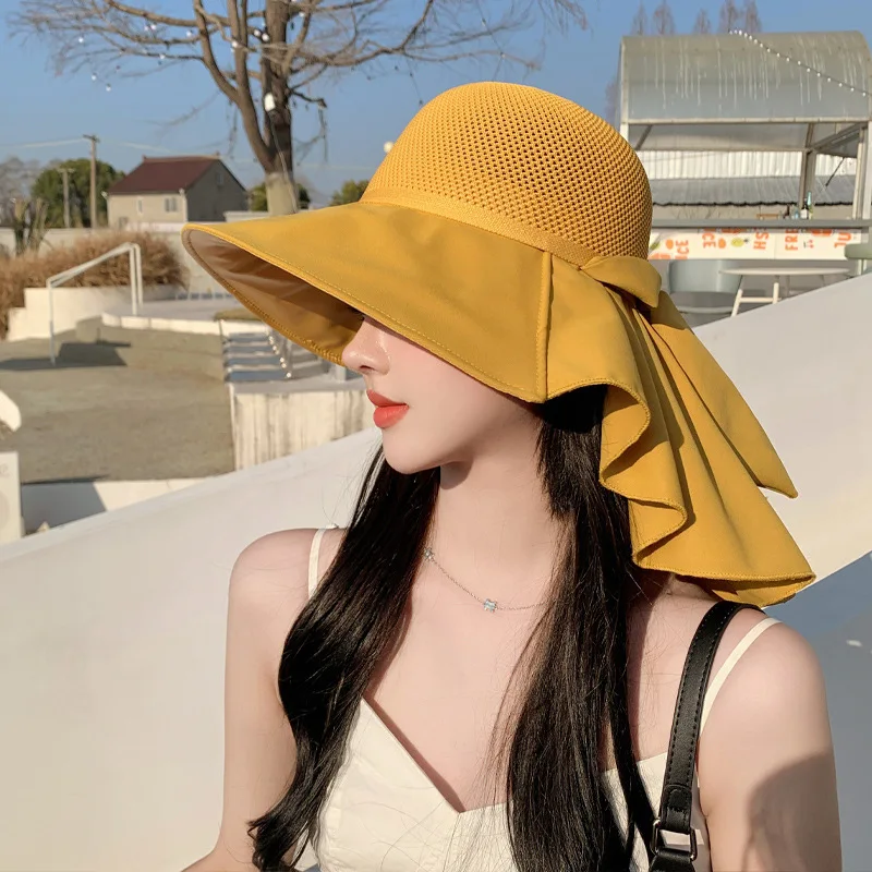 Summer Women Bucket Hat with Shawl Lightweight Breathable Mesh Face Neck Protection Sun Hat Bow Pleat Design Travel Beach Cap
Summer Women Bucket Hat with Shawl Lightweight Breathable Mesh Face Neck Protection Sun Hat Bow Pleat Design Travel Beach Cap