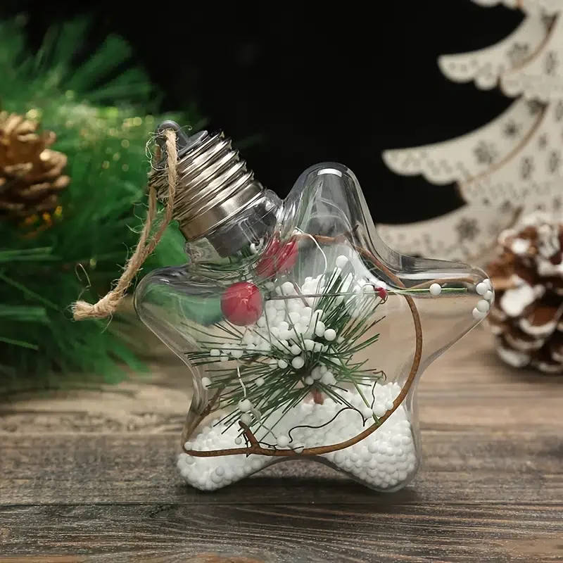 HMTX 1pc, Christmas Transparent Pentagram Light Bulb Ornament, Scene Decor, Holiday Accessory, Birthday Party Supplies
HMTX 1pc, Christmas Transparent Pentagram Light Bulb Ornament, Scene Decor, Holiday Accessory, Birthday Party Supplies