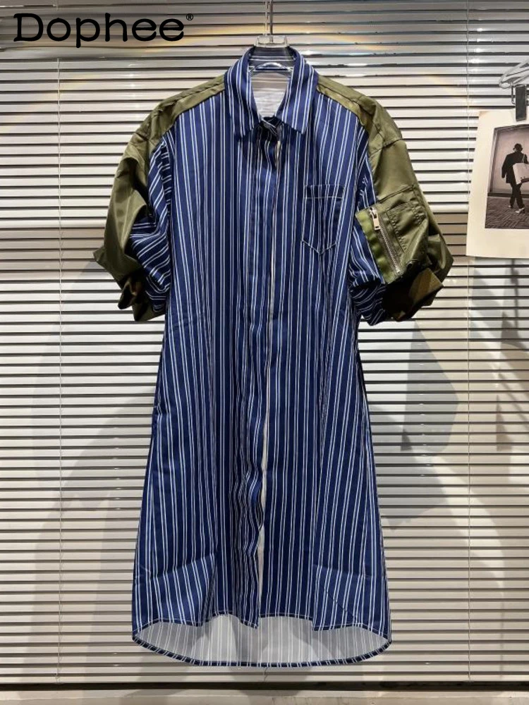 2022 summer new clothing turn-down collar striped single breasted knee length shirt dress contrast color female vestido
2022 summer new clothing turn-down collar striped single breasted knee length shirt dress contrast color female vestido