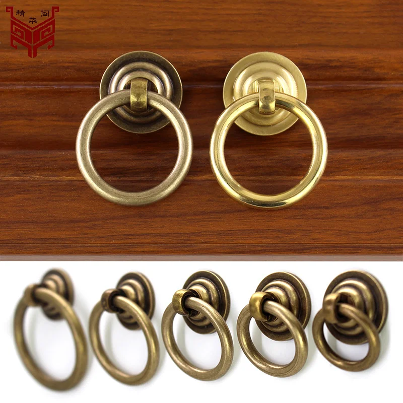 Chinese pure copper single hole pull ring antique furniture cabinet door ring simple copper ring handle medicine cabinet drawer
Chinese pure copper single hole pull ring antique furniture cabinet door ring simple copper ring handle medicine cabinet drawer