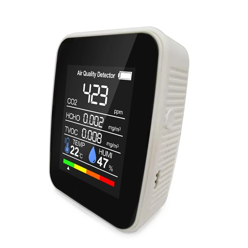 TOP Air Quality Monitor, 5-In-1 CO2 Moisture Meter Pollution Meter, Sensor, Tester, Detect Test Indoor Pollution
TOP Air Quality Monitor, 5-In-1 CO2 Moisture Meter Pollution Meter, Sensor, Tester, Detect Test Indoor Pollution
