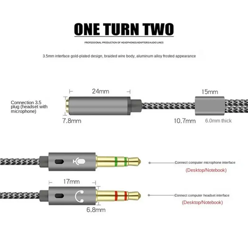 Laptop Headset Conversion Line Durable Pvc Mobile Phone Microphone Audio Line Flexible Multifunctional Mic Extension Cables
Laptop Headset Conversion Line Durable Pvc Mobile Phone Microphone Audio Line Flexible Multifunctional Mic Extension Cables
