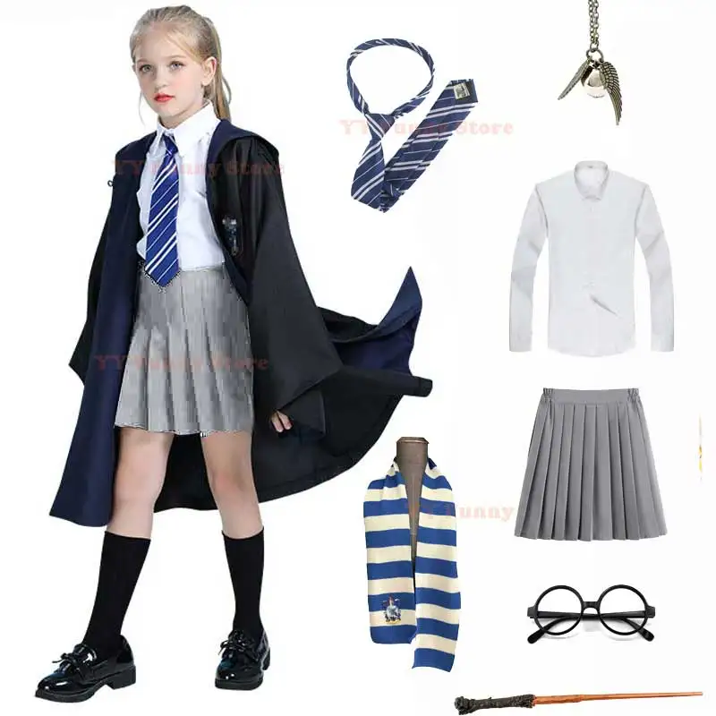 Men Child Witchcraft Wizard Cosplay Ravenclaw Robe Cloak Kids Adult Halloween Costume Magic School Uniform.
Men Child Witchcraft Wizard Cosplay Ravenclaw Robe Cloak Kids Adult Halloween Costume Magic School Uniform.