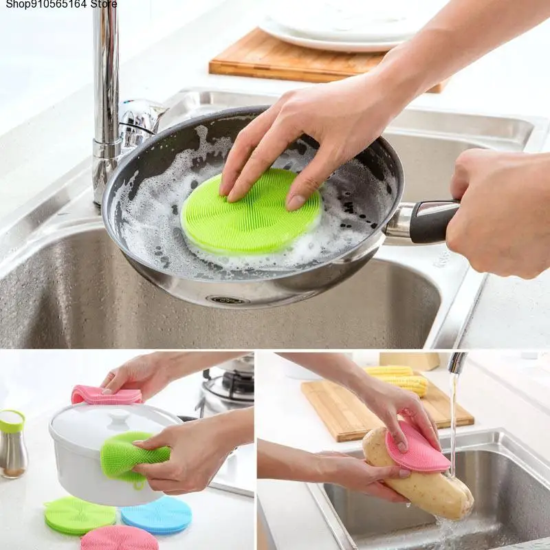 Multifunction Soft Silicone Dish Washing Sponge Scrubber Brush Kitchen Double Side Cleaning Antibacterial Tool Random Color
Multifunction Soft Silicone Dish Washing Sponge Scrubber Brush Kitchen Double Side Cleaning Antibacterial Tool Random Color