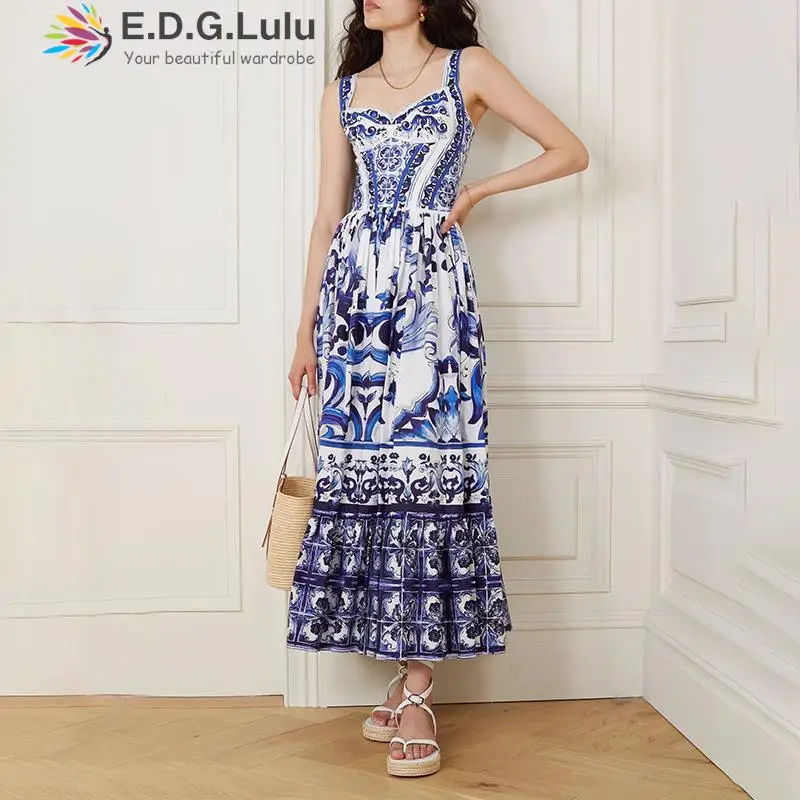EDGLuLu Spaghetti Strap V-neck Positioning Printing Blue Dresses For Women 2022 Elegant Backless Leisure Beach Long Dress 1215
EDGLuLu Spaghetti Strap V-neck Positioning Printing Blue Dresses For Women 2022 Elegant Backless Leisure Beach Long Dress 1215