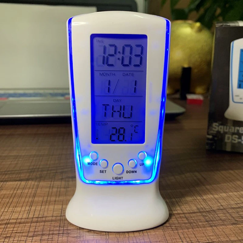 Digital Calendar Temperature LED Digital Alarm Clock with Blue Back light Electronic Calendar Thermometer Led Clock With Time
Digital Calendar Temperature LED Digital Alarm Clock with Blue Back light Electronic Calendar Thermometer Led Clock With Time