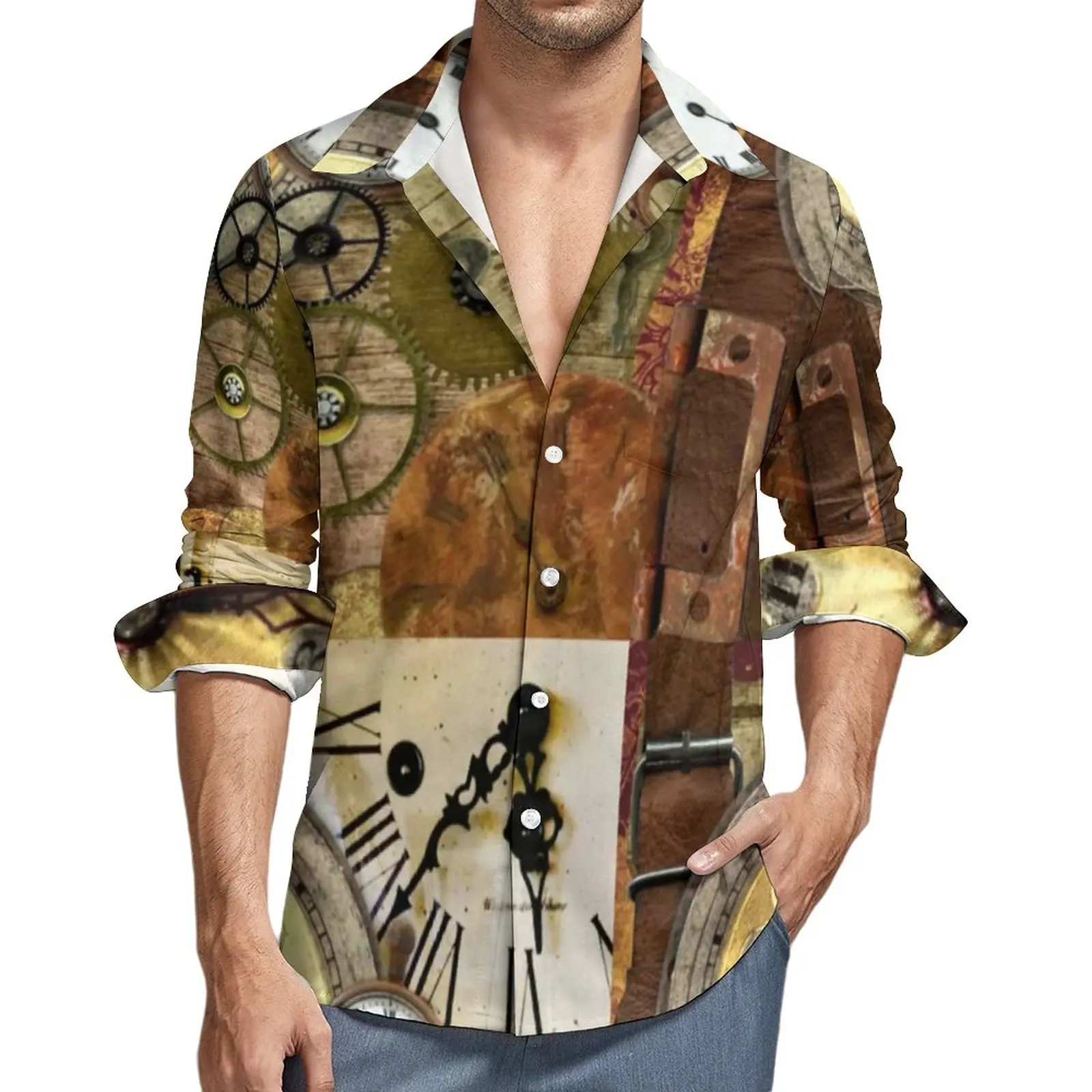 Gears Steampunk Shirt Steam Punk Neck Gator Clock Casual Shirts Man Fashion Blouses Long Sleeve Custom Harajuku Tops Plus Size
Gears Steampunk Shirt Steam Punk Neck Gator Clock Casual Shirts Man Fashion Blouses Long Sleeve Custom Harajuku Tops Plus Size