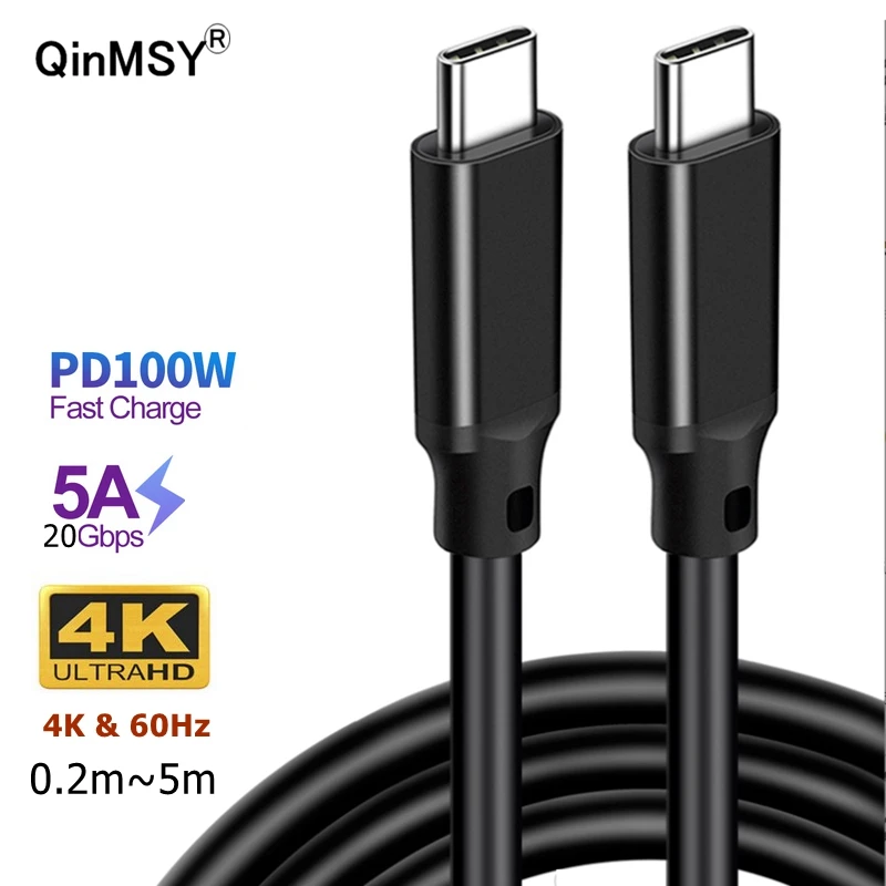 

Кабель для быстрой зарядки, 5 м, 3 м, USB C на Type C, 4K, 20 Гбит/с, PD, 100 Вт, 5 А, зарядный шнур с углом 90 градусов для Xiaomi, Huawei, Macbook, iPad