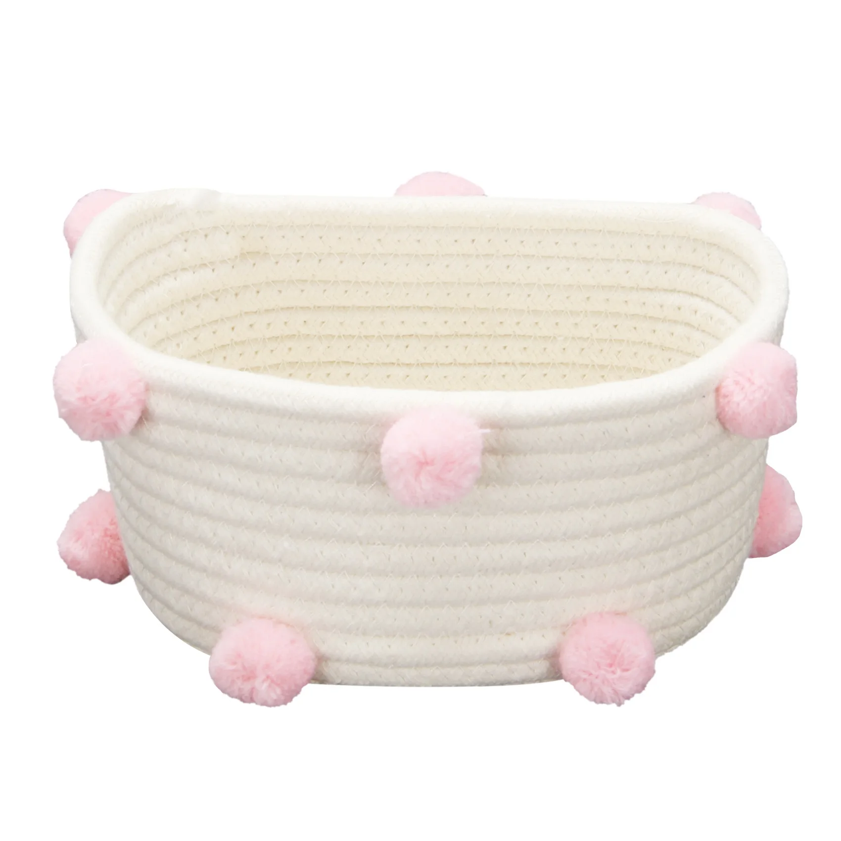 Cotton Woven Storage Basket Cute Pompom Decor Sundries Finishing Box Nordic Cosmetic Toys Organizer Frame Pink S
Cotton Woven Storage Basket Cute Pompom Decor Sundries Finishing Box Nordic Cosmetic Toys Organizer Frame Pink S