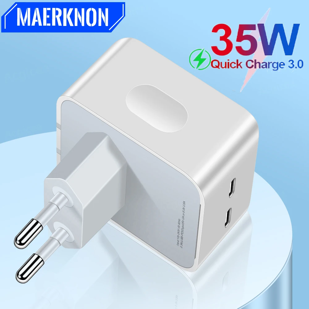 35W Dual PD Charger Fast Charging Universal Mobile Phone Adapter For iPhone 12 11 14 13 Pro Max 8 Plus iPad Type C Wall Charger
35W Dual PD Charger Fast Charging Universal Mobile Phone Adapter For iPhone 12 11 14 13 Pro Max 8 Plus iPad Type C Wall Charger