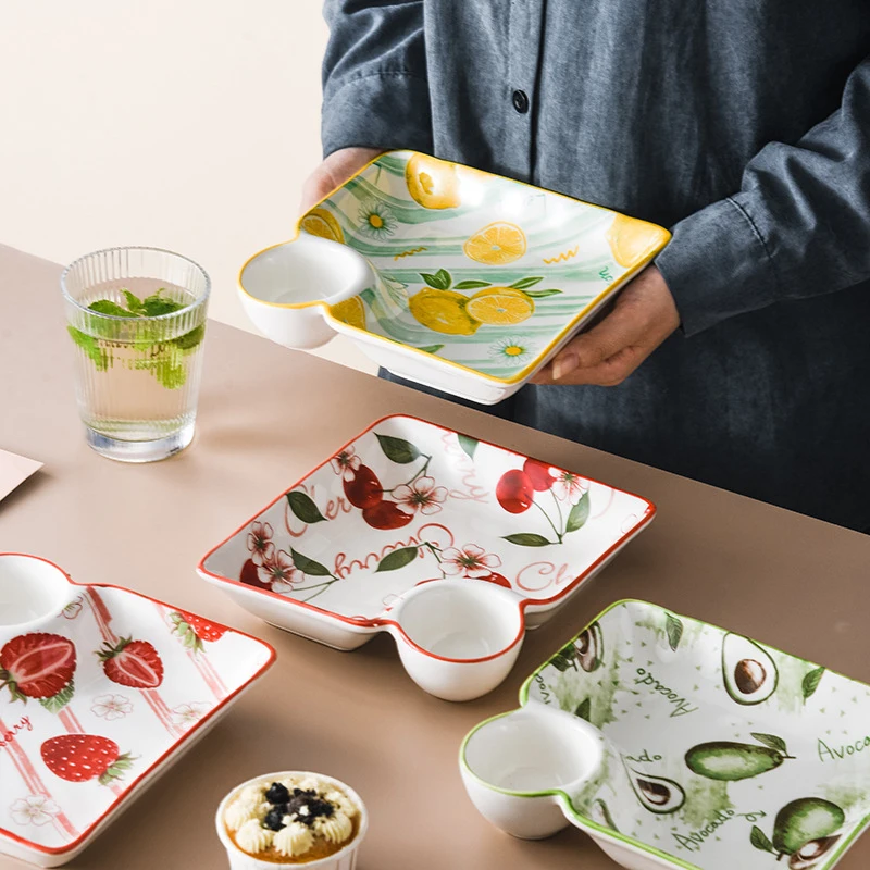 New Kitchen Tableware Ins Creative Net Red Ceramic Plate Dumpling Plate Hand-Painted Cute Children's Breakfast Fruit Grid Plate
New Kitchen Tableware Ins Creative Net Red Ceramic Plate Dumpling Plate Hand-Painted Cute Children's Breakfast Fruit Grid Plate