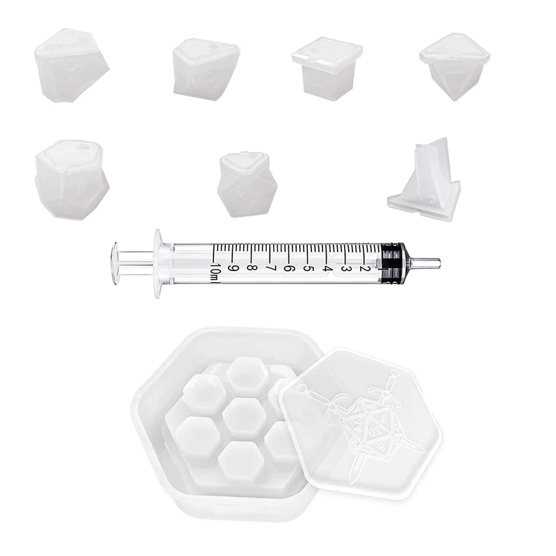 7 Shape Resin Dice Moulds With Silicone Hexagon Dice Box Moulds Multi-Sided Dice Moulds Epoxy Casting Dice
7 Shape Resin Dice Moulds With Silicone Hexagon Dice Box Moulds Multi-Sided Dice Moulds Epoxy Casting Dice