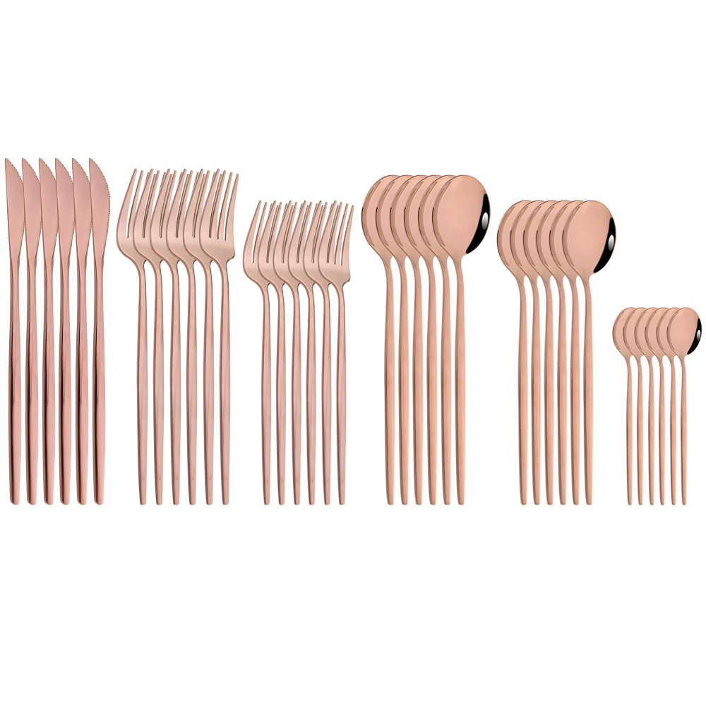 Rose Gold 36Pcs Cutlery Set Mirror Dinnerware Set Knife Fork Tea Spoon Flatware Stainless Steel Silverware Kitchen Tableware Set
Rose Gold 36Pcs Cutlery Set Mirror Dinnerware Set Knife Fork Tea Spoon Flatware Stainless Steel Silverware Kitchen Tableware Set