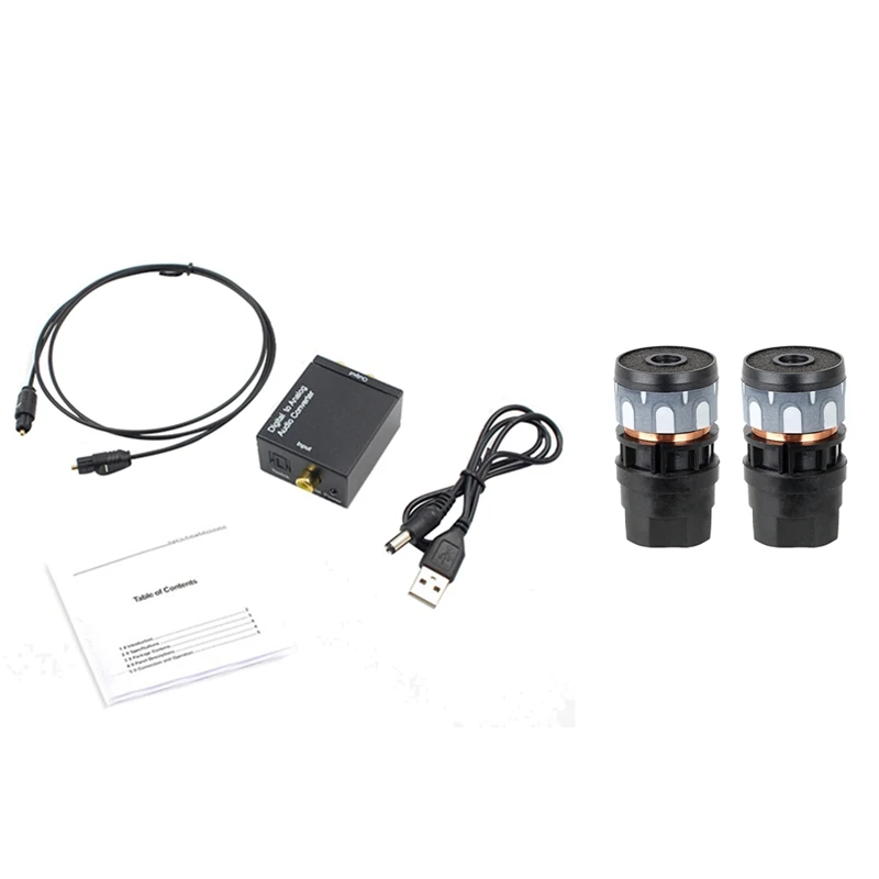 Optical Coaxial Toslink Digital to Analog Audio Converter Adapter RCA L/R 3.5mm with N-813 2PCS Microphone
Optical Coaxial Toslink Digital to Analog Audio Converter Adapter RCA L/R 3.5mm with N-813 2PCS Microphone