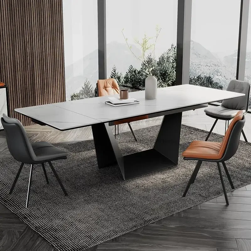 New Nordic Retractable Marble Dining Table Rectangular Small Apartment Modern Minimalist Design Home Table And Chair Combination
New Nordic Retractable Marble Dining Table Rectangular Small Apartment Modern Minimalist Design Home Table And Chair Combination