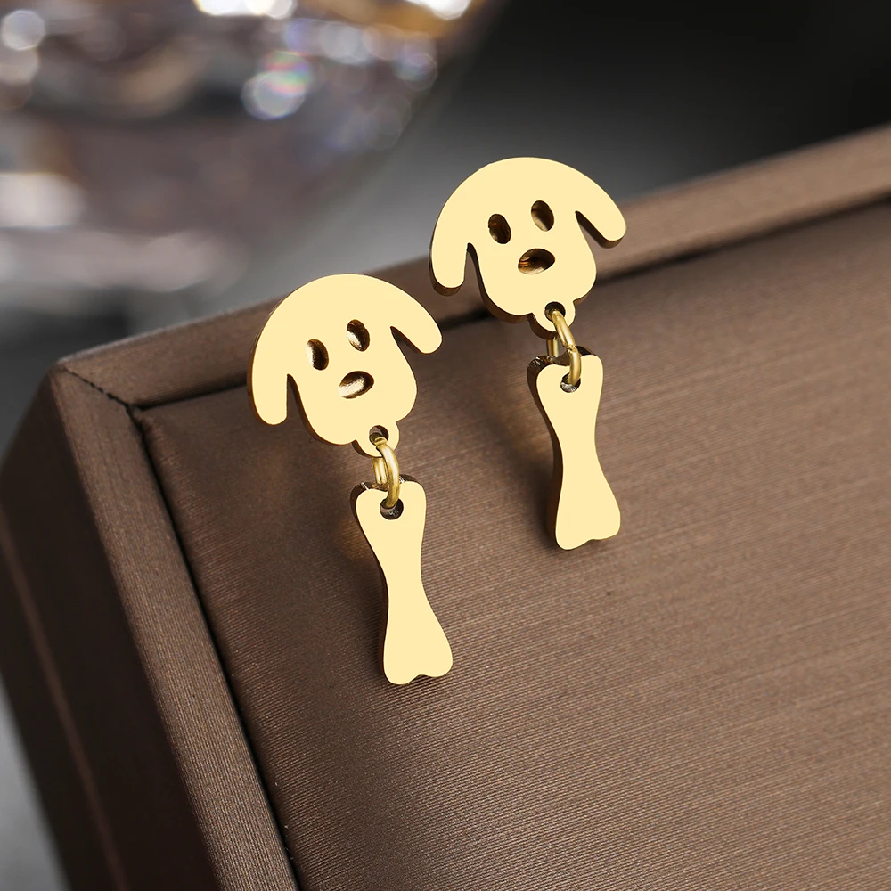 Женские серьги-гвоздики из нержавеющей стали, в готическом стиле с изображением кости собаки, Ювелирное Украшение для вечеринки, 2022
Женские серьги-гвоздики из нержавеющей стали, в готическом стиле с изображением кости собаки, Ювелирное Украшение для вечеринки, 2022