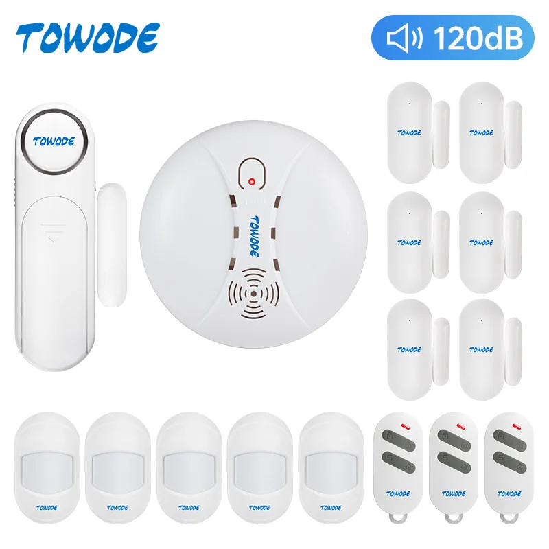 TOWODE D121 Wireless Door/Windows Sensor Alarm 300ft 120dB Anti-Theft Smart Remote Control Home Security Alarm System Kit
TOWODE D121 Wireless Door/Windows Sensor Alarm 300ft 120dB Anti-Theft Smart Remote Control Home Security Alarm System Kit