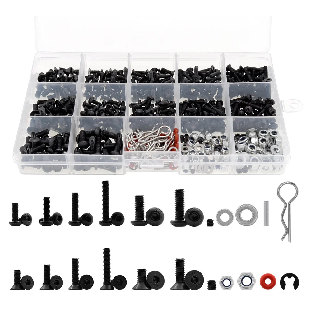 Hot Sale 520Pcs Screws Box Set For AXIAL SCX10 Traxxas TRX4 RC4WD D90 Tamiya CFX MST HPI Kyosho HSP 1/8 1/10 1/12 RC Car Parts
Hot Sale 520Pcs Screws Box Set For AXIAL SCX10 Traxxas TRX4 RC4WD D90 Tamiya CFX MST HPI Kyosho HSP 1/8 1/10 1/12 RC Car Parts