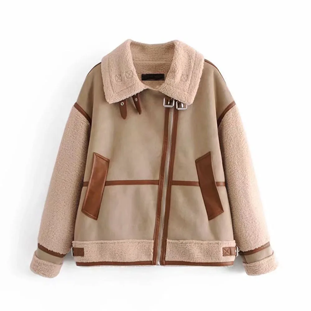 PB&ZA Women 2022 Winter Fashion Pocket Lambswool Loose Jacket Coat Vintage Long Sleeve Zipper Female Outerwear Chic Overshirt
PB&ZA Women 2022 Winter Fashion Pocket Lambswool Loose Jacket Coat Vintage Long Sleeve Zipper Female Outerwear Chic Overshirt