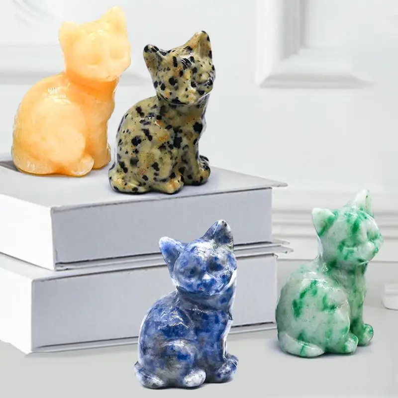 Natural Crystal Stone Kitten Figurine Home Craft Ornaments Natural Obsidian Quartz Carved Animals Small Cat Statue Room Pendulum
Natural Crystal Stone Kitten Figurine Home Craft Ornaments Natural Obsidian Quartz Carved Animals Small Cat Statue Room Pendulum