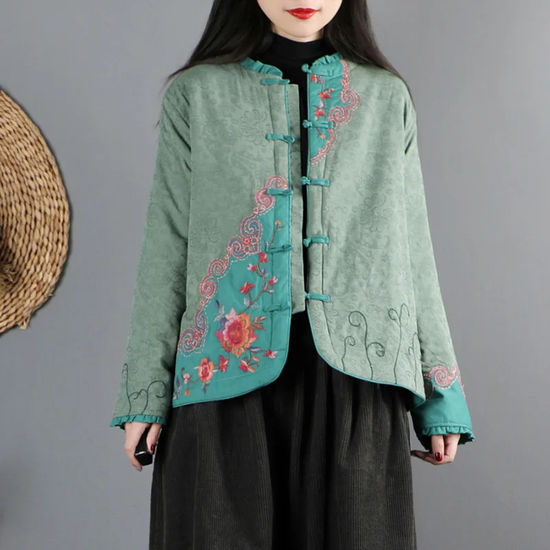 Chinese Style Tradition Embroidery Padded Jacket Women Ethnic Harajuku Cotton Short Coat Vintage Long Sleeve Female Tang Suit
Chinese Style Tradition Embroidery Padded Jacket Women Ethnic Harajuku Cotton Short Coat Vintage Long Sleeve Female Tang Suit
