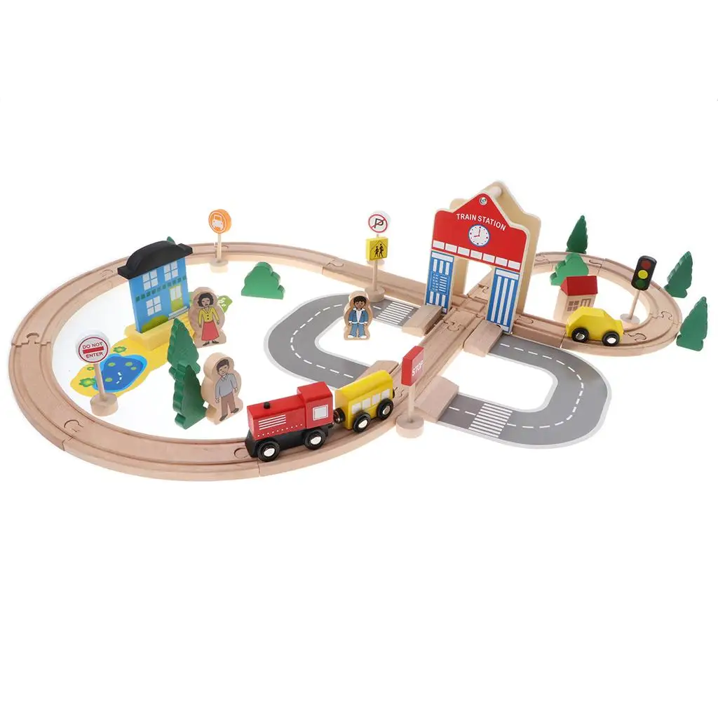 50pcs Deluxe Disassembly Wooden City Traffic Trains Railway Track Blocks Stacking Set Kids Educational Toy Role Play Activity
50pcs Deluxe Disassembly Wooden City Traffic Trains Railway Track Blocks Stacking Set Kids Educational Toy Role Play Activity