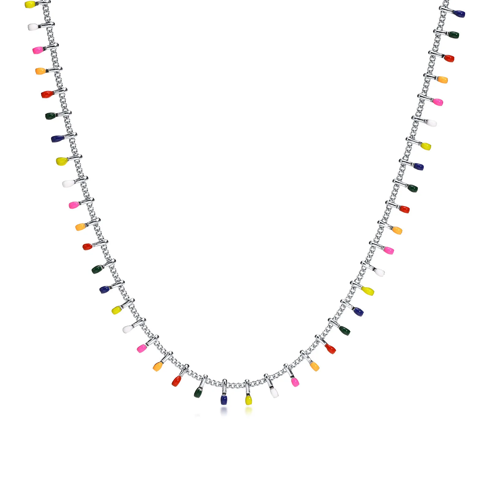 Bohemia Link Chain Necklaces for Woman Sister Stainless Steel Ethnic Colorful Y2K Style Charms Girls Jewelry
Bohemia Link Chain Necklaces for Woman Sister Stainless Steel Ethnic Colorful Y2K Style Charms Girls Jewelry