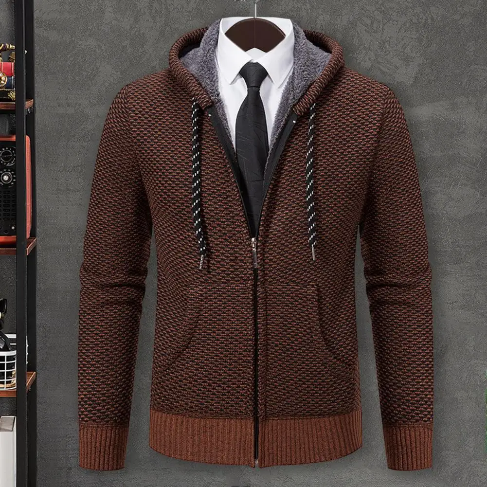 Men Hooded Jacket Men's Hooded Cardigan Sweater with Plush Lining Zipper Placket Drawstring Cozy Knitwear for Autumn Winter Men
Men Hooded Jacket Men's Hooded Cardigan Sweater with Plush Lining Zipper Placket Drawstring Cozy Knitwear for Autumn Winter Men