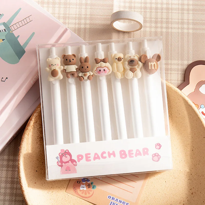 7pcs/box Kroean Cute Cartoon Black Gel Pen Ins Black 0.55mm Gel Pen for Student Kawaii Stationary Supplies for Scrapbook Diary
7pcs/box Kroean Cute Cartoon Black Gel Pen Ins Black 0.55mm Gel Pen for Student Kawaii Stationary Supplies for Scrapbook Diary