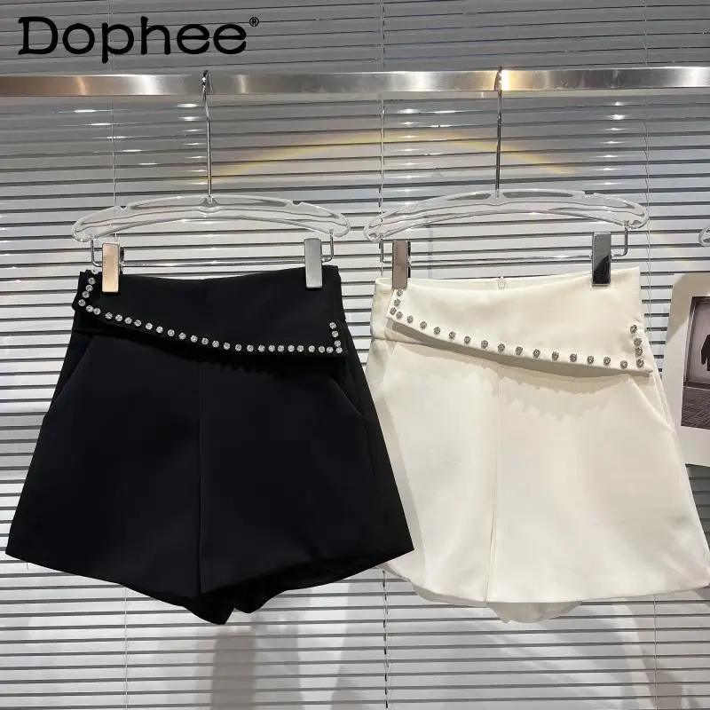 2022 Spring Summer New Heavy Particle Rhinestone Waist Suit Shorts Women's Elegant Irregular Black White Blazer Shorts Female
2022 Spring Summer New Heavy Particle Rhinestone Waist Suit Shorts Women's Elegant Irregular Black White Blazer Shorts Female