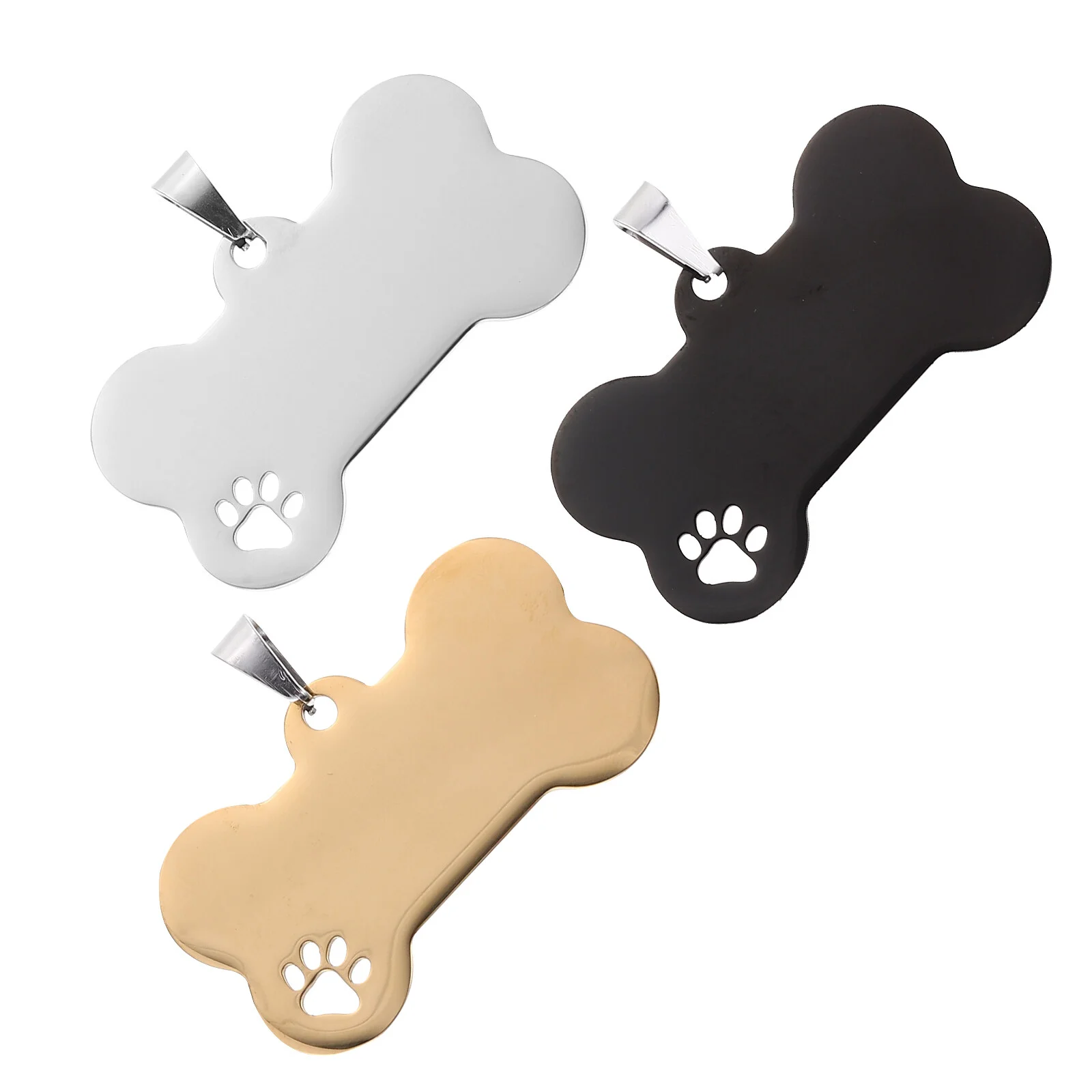 

3 Pcs Pet Listing Stainless Steel Dog Tags Supplies Anti-lost Name Pendant Blank Engraved Cat Engraving Blanks