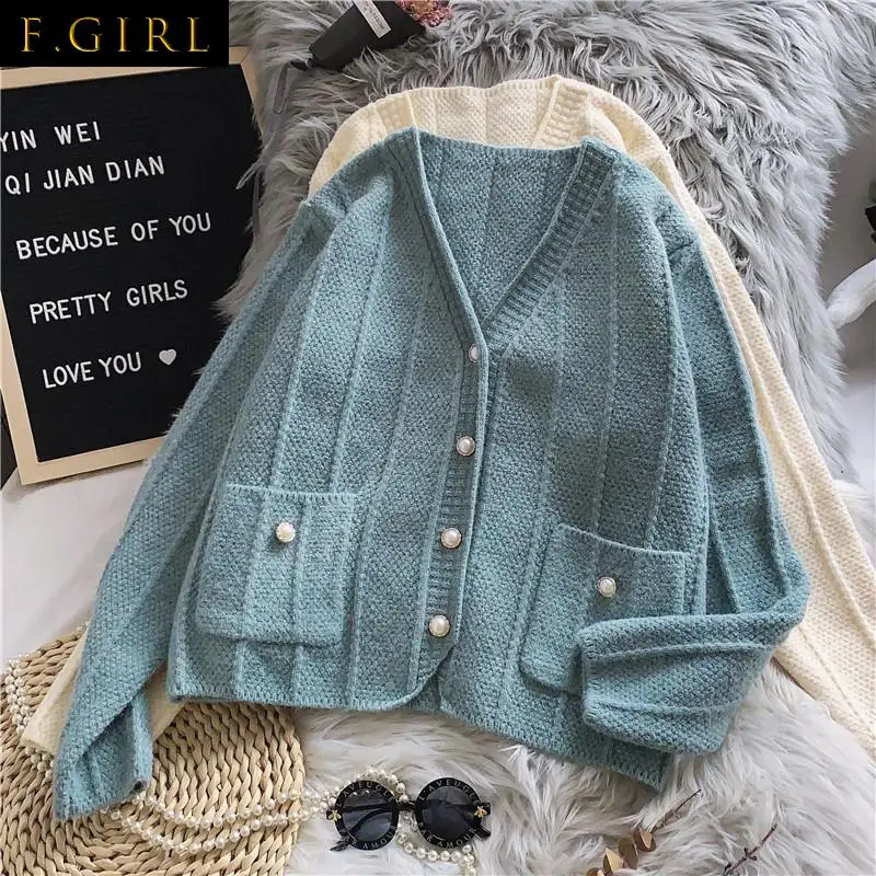 F GIRLS Cropped Cardigan Sweaters Women Knitting Loose Lazy Soft Fashion V-Neck Female Autumn Streetwear Long Sleeve New
F GIRLS Cropped Cardigan Sweaters Women Knitting Loose Lazy Soft Fashion V-Neck Female Autumn Streetwear Long Sleeve New