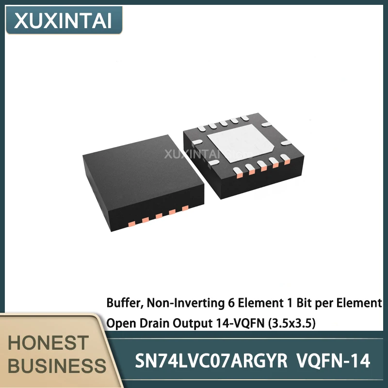 10Pcs/Lot SN74LVC07ARGYR SN74LVC07 Buffer, Non-Inverting 6 Element 1 Bit per Element Open Drain Output 14-VQFN (3.5x3.5)
10Pcs/Lot SN74LVC07ARGYR SN74LVC07 Buffer, Non-Inverting 6 Element 1 Bit per Element Open Drain Output 14-VQFN (3.5x3.5)