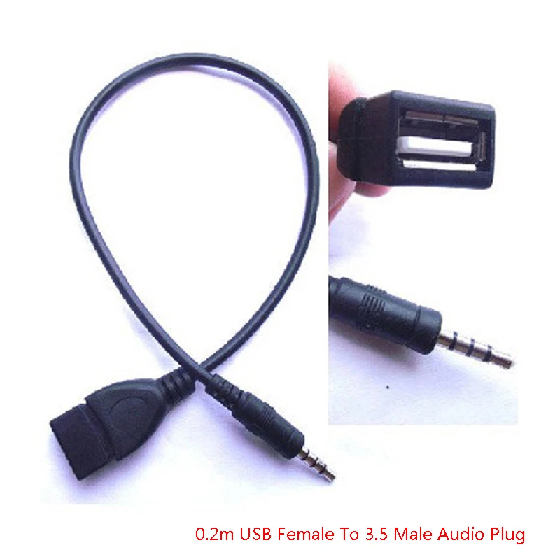 3.5mm Male Audio AUX Jack to USB 2.0 Type A Female OTG Converter Adapter Cable Wire Cord Stereo Audio Plug Car Accessories
3.5mm Male Audio AUX Jack to USB 2.0 Type A Female OTG Converter Adapter Cable Wire Cord Stereo Audio Plug Car Accessories