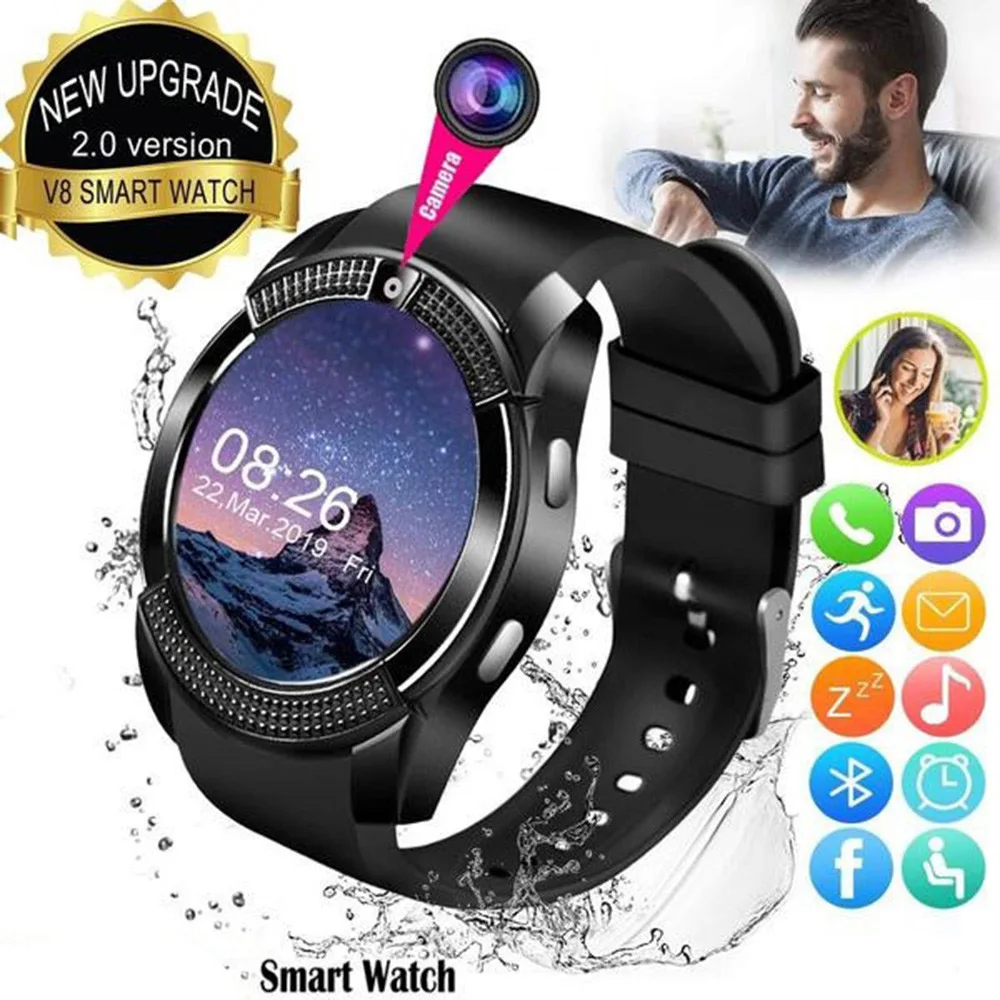 2022 V8 Smart Watch Men's Ladies Women's with Camera Sport Tracker Health Monitors Pedometer Touch Screen Bluetooth SmartWatch
2022 V8 Smart Watch Men's Ladies Women's with Camera Sport Tracker Health Monitors Pedometer Touch Screen Bluetooth SmartWatch