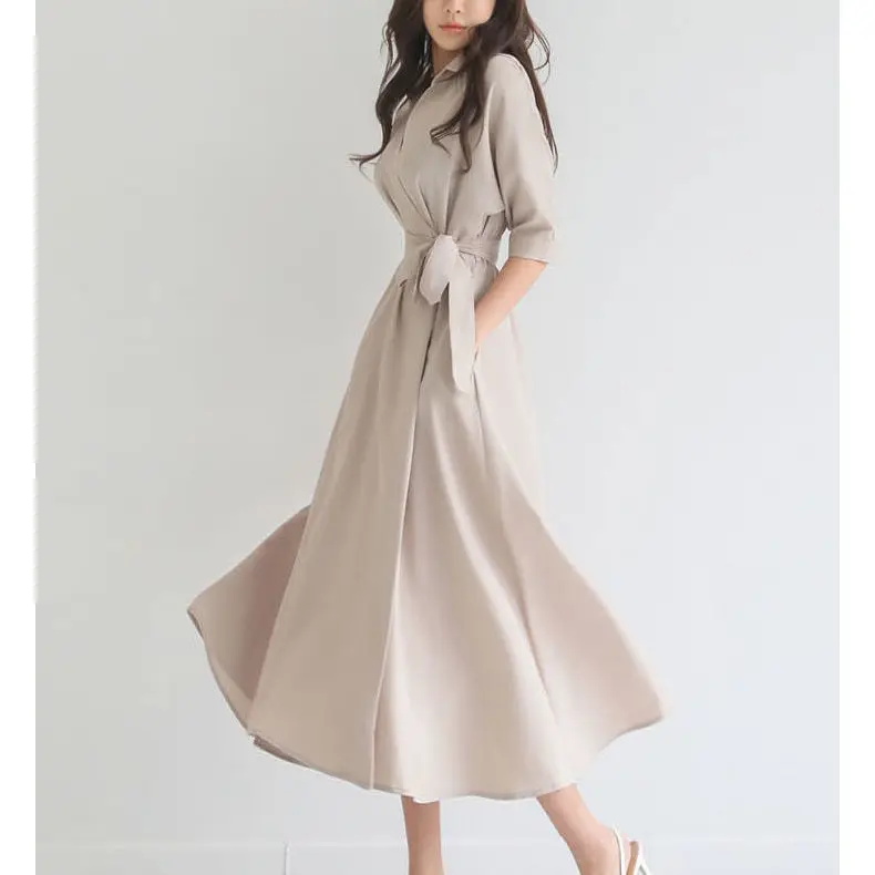 Элегантное платье, женское однотонное цельнокроеное платье с отложным воротником, Корейская женская одежда, Новинка лета 2020, офисные женск...
Элегантное платье, женское однотонное цельнокроеное платье с отложным воротником, Корейская женская одежда, Новинка лета 2020, офисные женск...