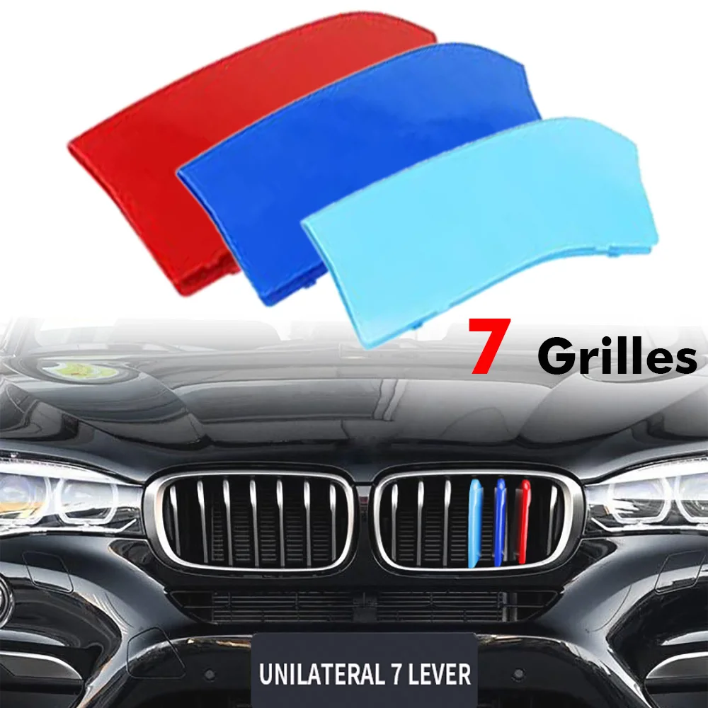 

3pcs For BMW X6 F16 2017-2018 Car Front Grille Inserts Trims Strips M Color Sports Buckle Grill Cover Clip Styling Accessories