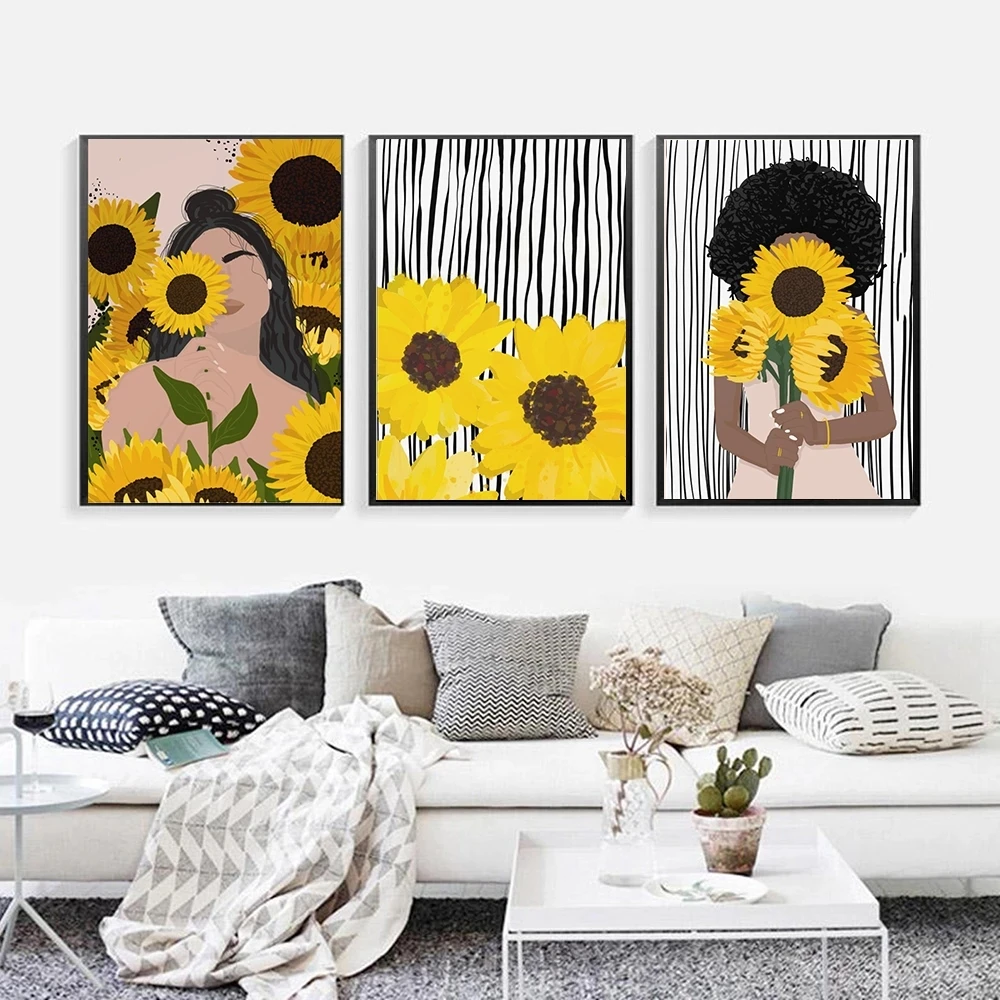 Sunflowers Black Girl Woman Wall Art Canvas Painting Feminist Posters And Prints Pictures Afro Queen Portrait Bedroom Home Decor
Sunflowers Black Girl Woman Wall Art Canvas Painting Feminist Posters And Prints Pictures Afro Queen Portrait Bedroom Home Decor