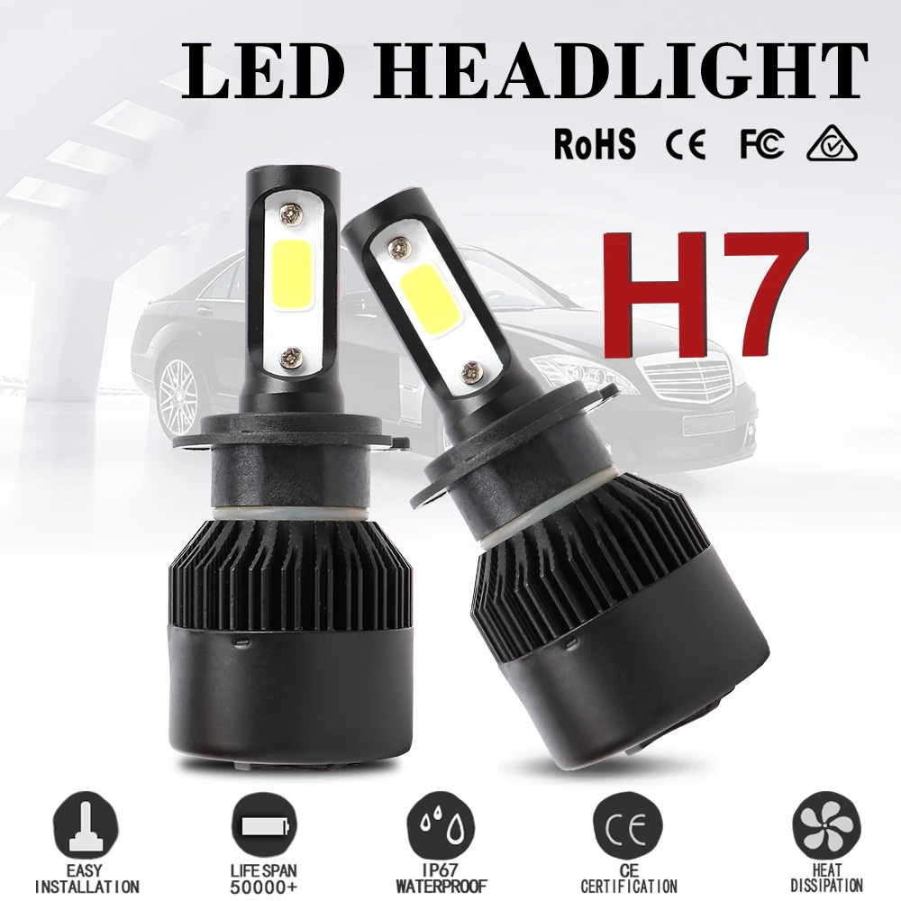 2PCs S2 H7 H4 H11 LED Bulb Car Headlight H1 H3 H27 9005/HB3 9006/HB4 Hi-Lo Beam 72W 16000LM Auto Headlamp LEDs Fog Light
2PCs S2 H7 H4 H11 LED Bulb Car Headlight H1 H3 H27 9005/HB3 9006/HB4 Hi-Lo Beam 72W 16000LM Auto Headlamp LEDs Fog Light