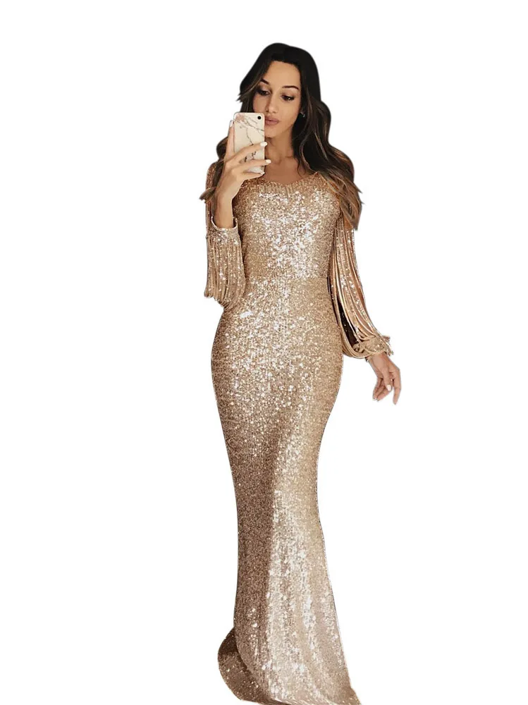 Summer Dress Slim Hips Fishtail Robe Women Long Dress Casual Sequin Sexy Women's Costume Fringed Elegant Ladies Long Skirts
Summer Dress Slim Hips Fishtail Robe Women Long Dress Casual Sequin Sexy Women's Costume Fringed Elegant Ladies Long Skirts