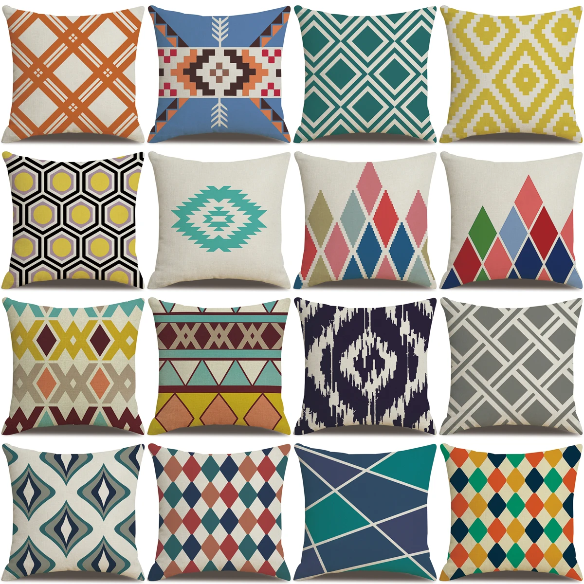 ZHENHE Colorful Rhombus Vintage Linen Pillow Case Home Decoration Cushion Cover Bedroom Sofa Decor Pillow Cover 18x18 Inch
ZHENHE Colorful Rhombus Vintage Linen Pillow Case Home Decoration Cushion Cover Bedroom Sofa Decor Pillow Cover 18x18 Inch
