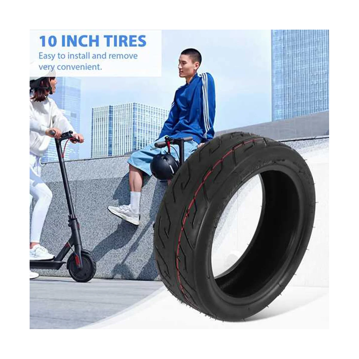 2 Pcs Tubeless Tire 10X2.70-6.5 Vacuum Tyres Fits Electric Scooter Balanced Scooter 10 Inch Vacuum Tires
2 Pcs Tubeless Tire 10X2.70-6.5 Vacuum Tyres Fits Electric Scooter Balanced Scooter 10 Inch Vacuum Tires
