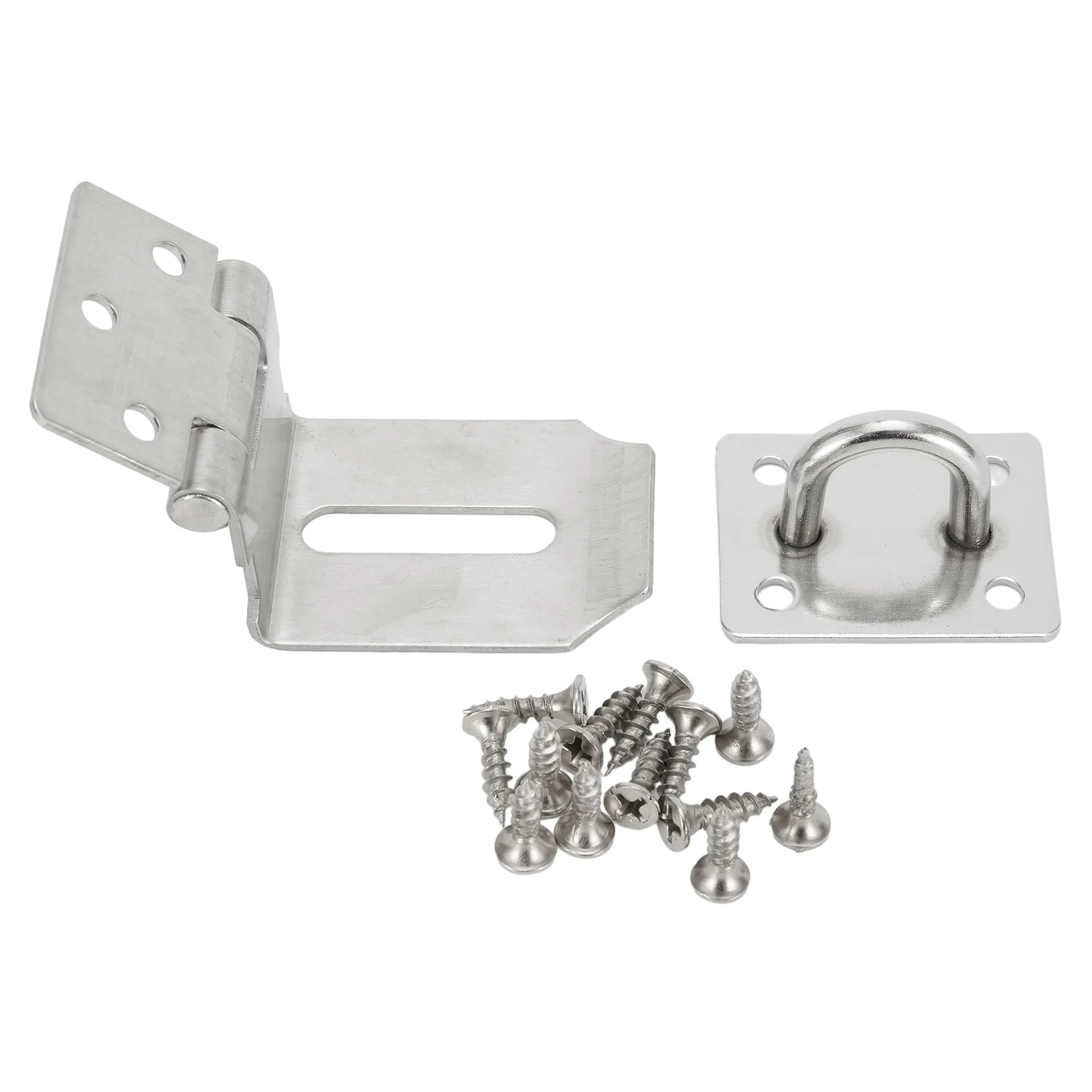 

1 Set Padlock Clasp Gate Hasp Staple Door Stainless Steel 90 Degrees Latches Lock Shed Latch Household Burglar-proof Hardware