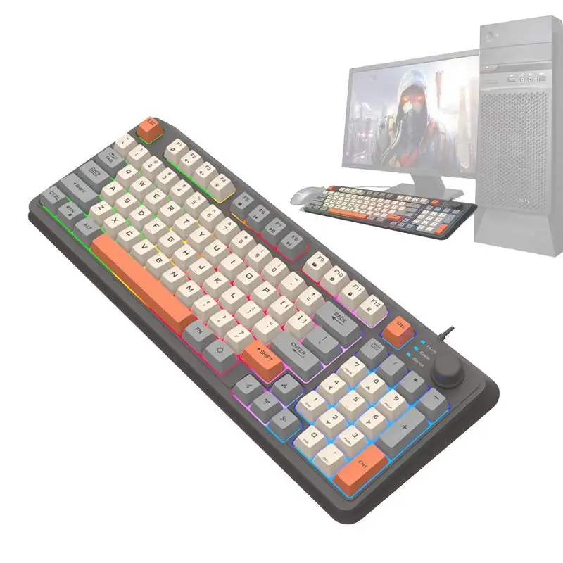 Desktop Mechanical Keyboard Tricolor PC Keyboard Backlit Mechanical Keyboard Wired Keyboard Glowing 94-Key Mechanical Keyboard
Desktop Mechanical Keyboard Tricolor PC Keyboard Backlit Mechanical Keyboard Wired Keyboard Glowing 94-Key Mechanical Keyboard