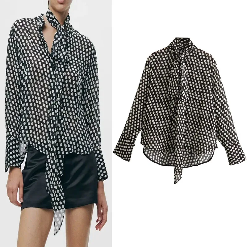 TRAF Womans Fashion Blouse 2023 Women Elegant Dot Tied Shirts Female Round Neck Long Sleeves Blouses Button-Up Blusas Para Mujer
TRAF Womans Fashion Blouse 2023 Women Elegant Dot Tied Shirts Female Round Neck Long Sleeves Blouses Button-Up Blusas Para Mujer